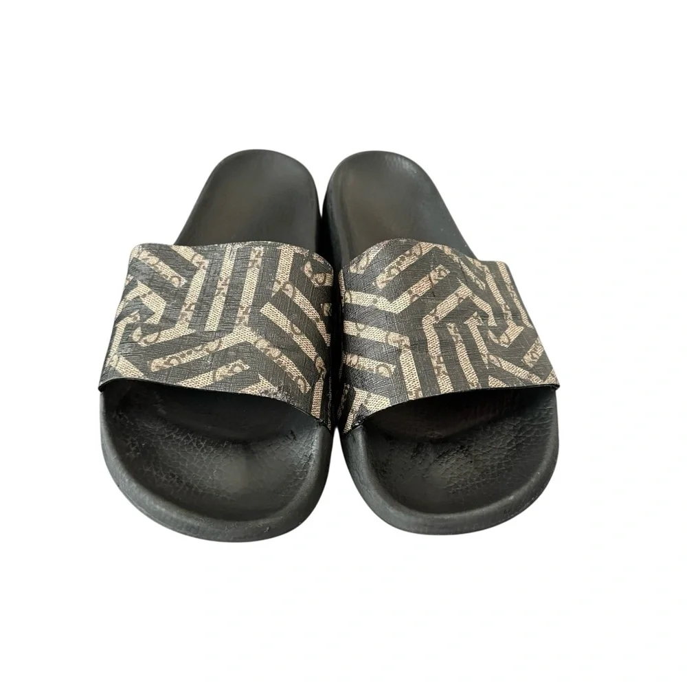 GUCCI GG Supreme Caleido Slides Sandals Mens